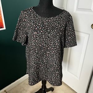 EUC Loft Animal Print Top SZ L